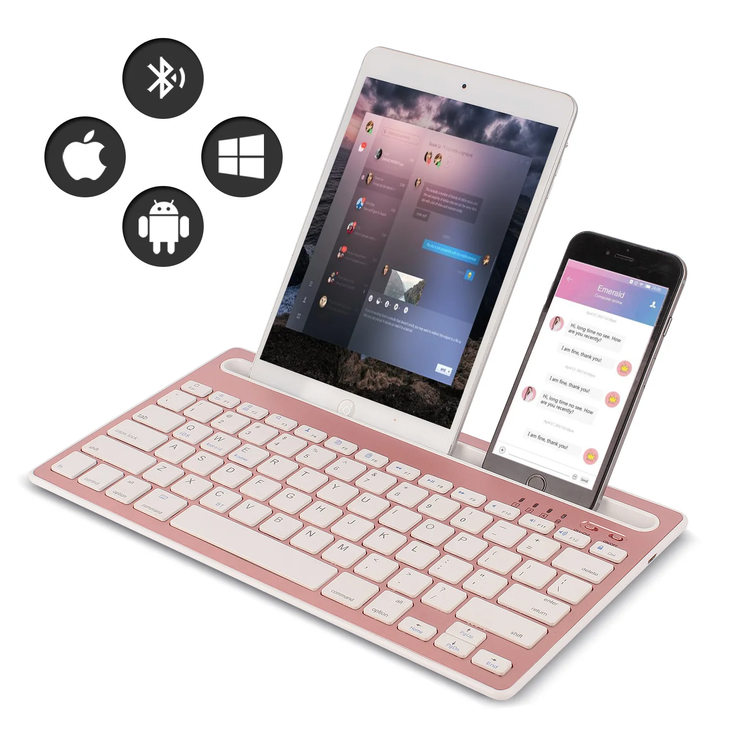 Laptop Ergonomic Accessories - Keyboard Bluetooth Kompatibel dengan sistem Android/iOS/Windows