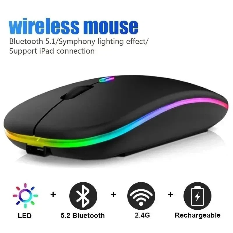 Laptop External Accessories - Mouse Nirkabel Bluetooth Mode Ganda Pegangan