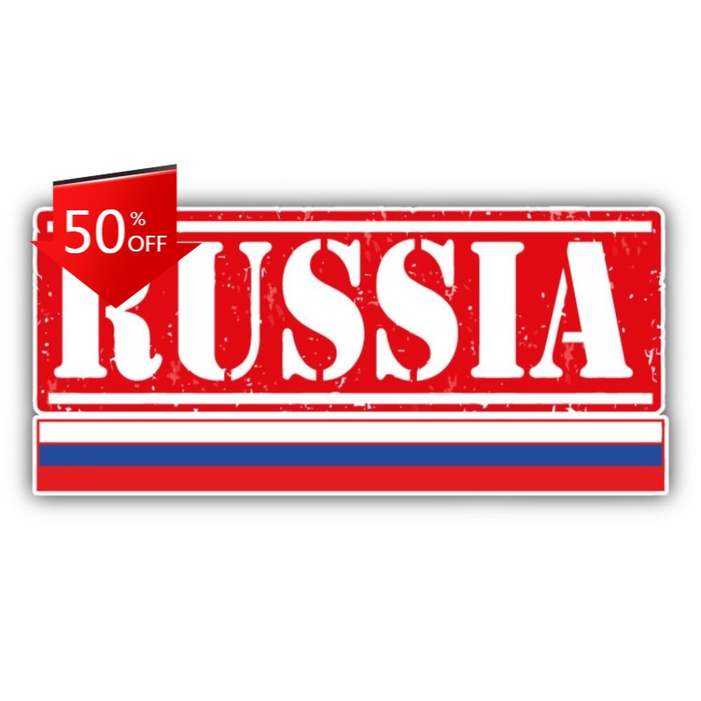 Laptop Unique Accessories - Stiker Perjalanan Rusia Grunge Unik untuk