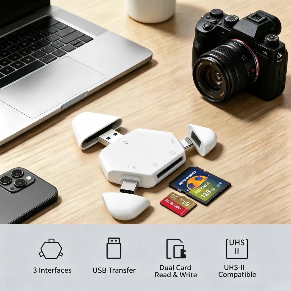 Laptop Ergonomic Accessories - Pembaca Kartu Memori 3 In 1