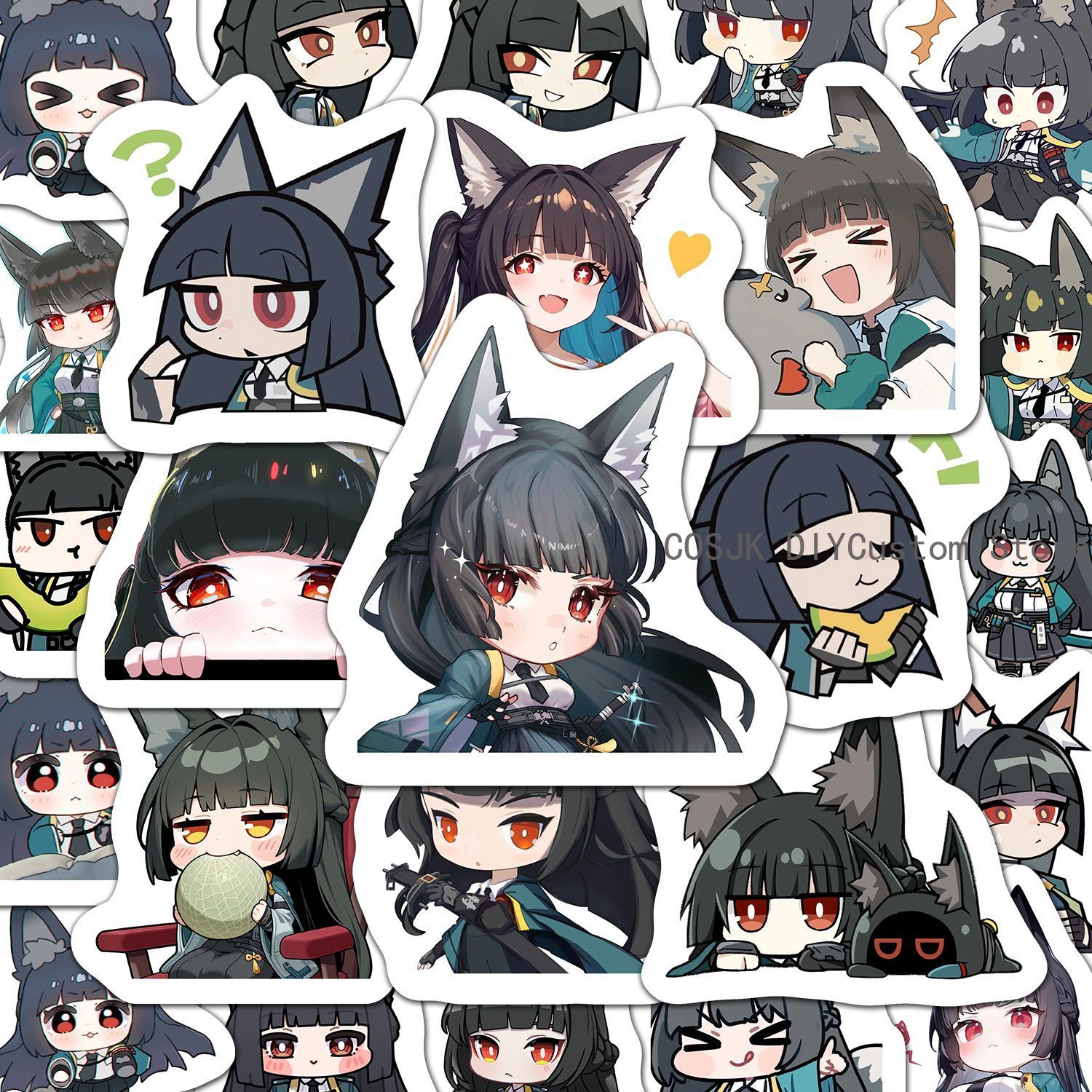 Laptop Accessories Gifts - 60 Buah Stiker Anime Versi Q