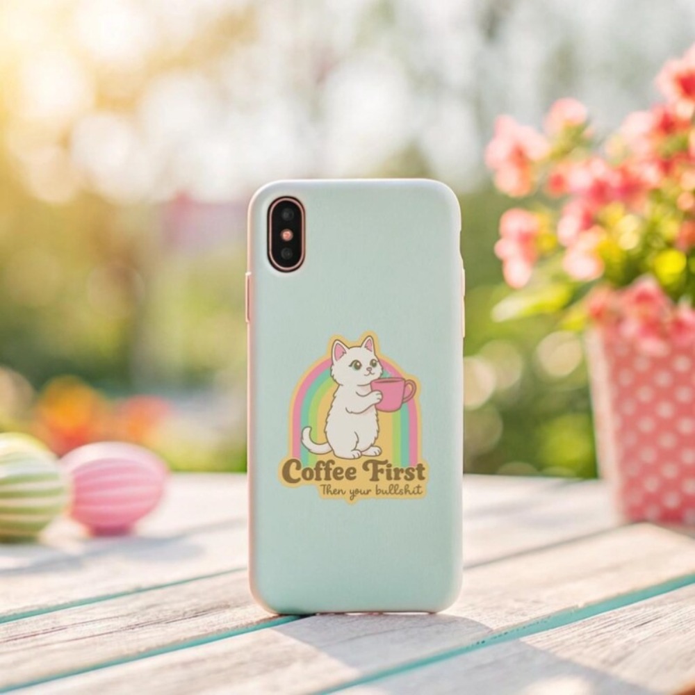 Stiker kucing kopi yang menyen - Laptop Unique Accessories ulasan dan harga