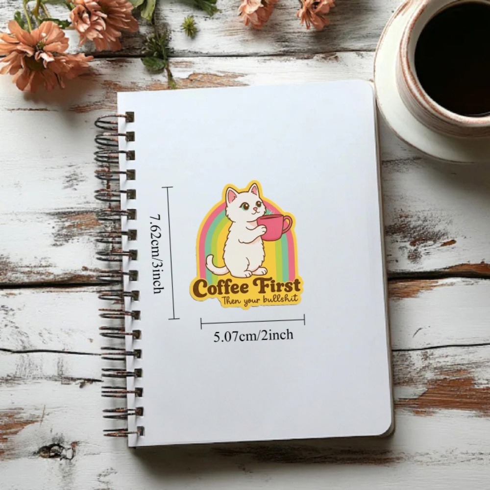 Stiker kucing kopi yang menyen - Laptop Unique Accessories ulasan dan harga