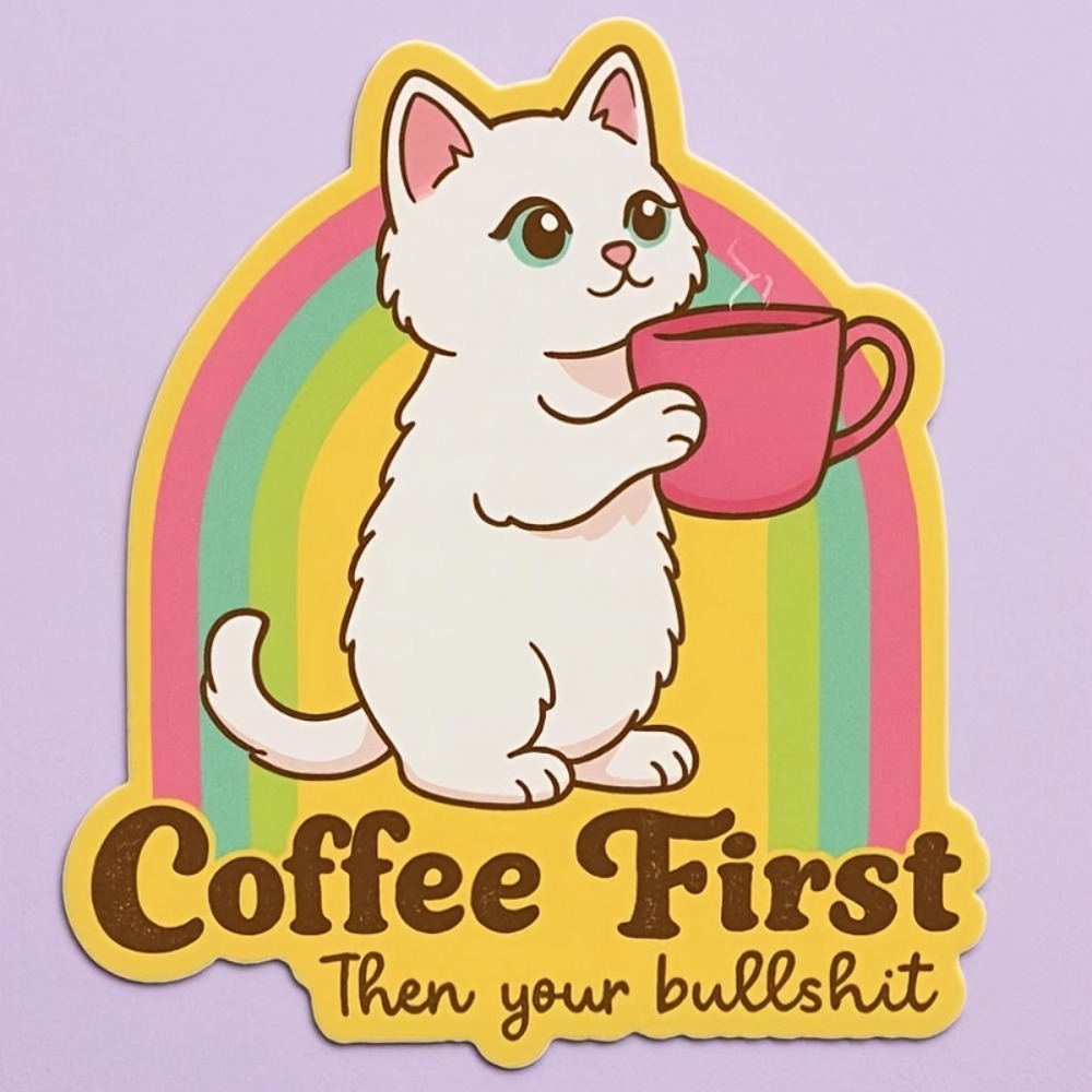 Stiker kucing kopi yang menyen - Laptop Unique Accessories ulasan dan harga
