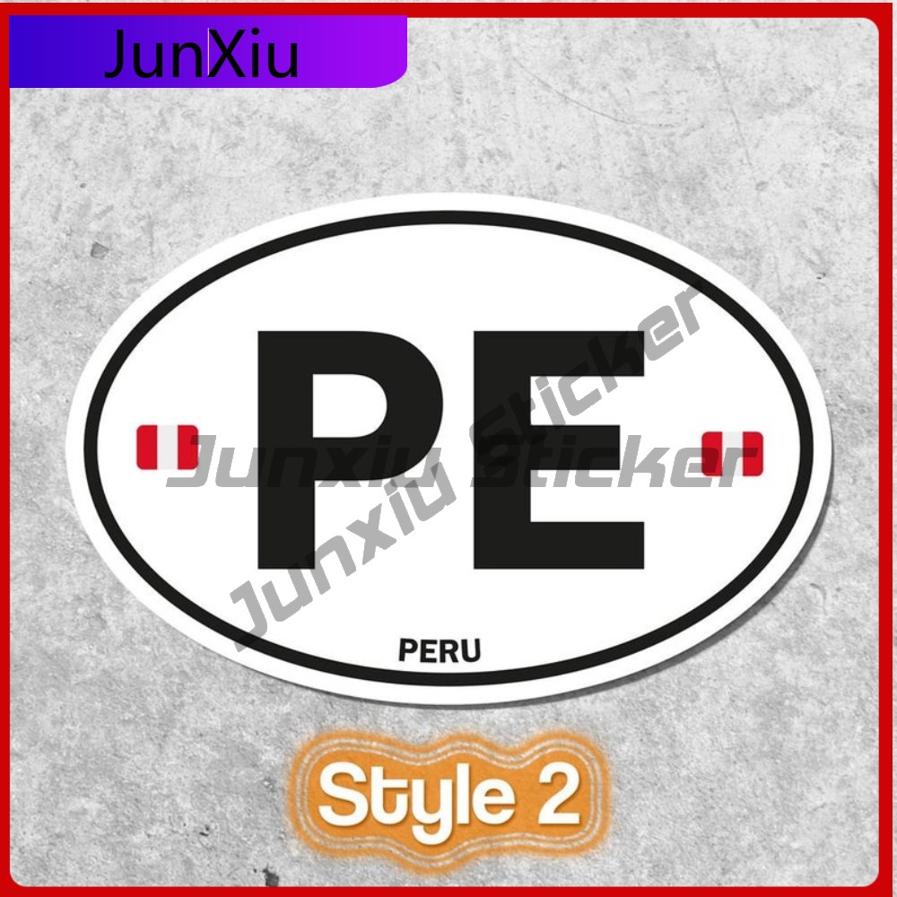 Stiker PE Peru Bendera Oval St - Laptop Unique Accessories ulasan dan harga